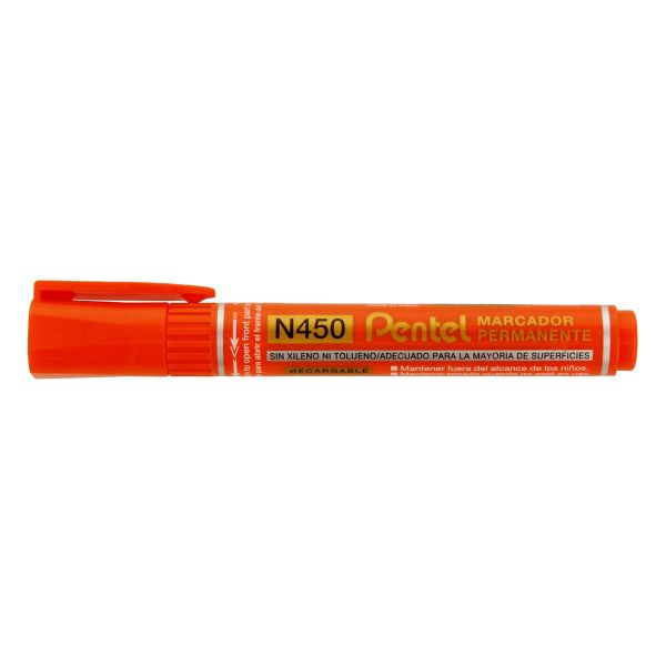 Перманентный маркер 4 мм, Extra Large Point, 12 шт, оранжевый, Pentel N450FF-3