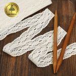 Кружево вязаное (тесьма) 34 мм / 10 метров, D1005 цв.01 белый, Kruzhevo