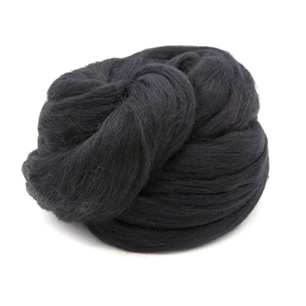 Шерсть для валяния Троицкая п/тонкая 1х100 г (до 29 мкр), 02 черный