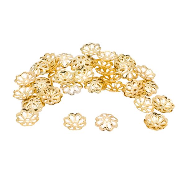 Шапочка для бусин, 10мм 50 шт/упак, Astra&Craft (Золото), 4AR198