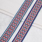 Стропа (ременная лента) 38 мм / 3 метра, [41.33 г/пог.м], с принтом, T0404 синий/белый/красный, 3Al362