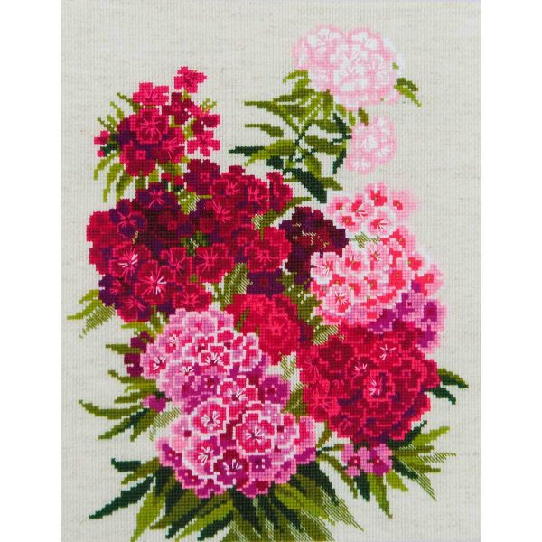 Набор для вышивания нитками Риолис, Турецкая гвоздика, 24х30 см