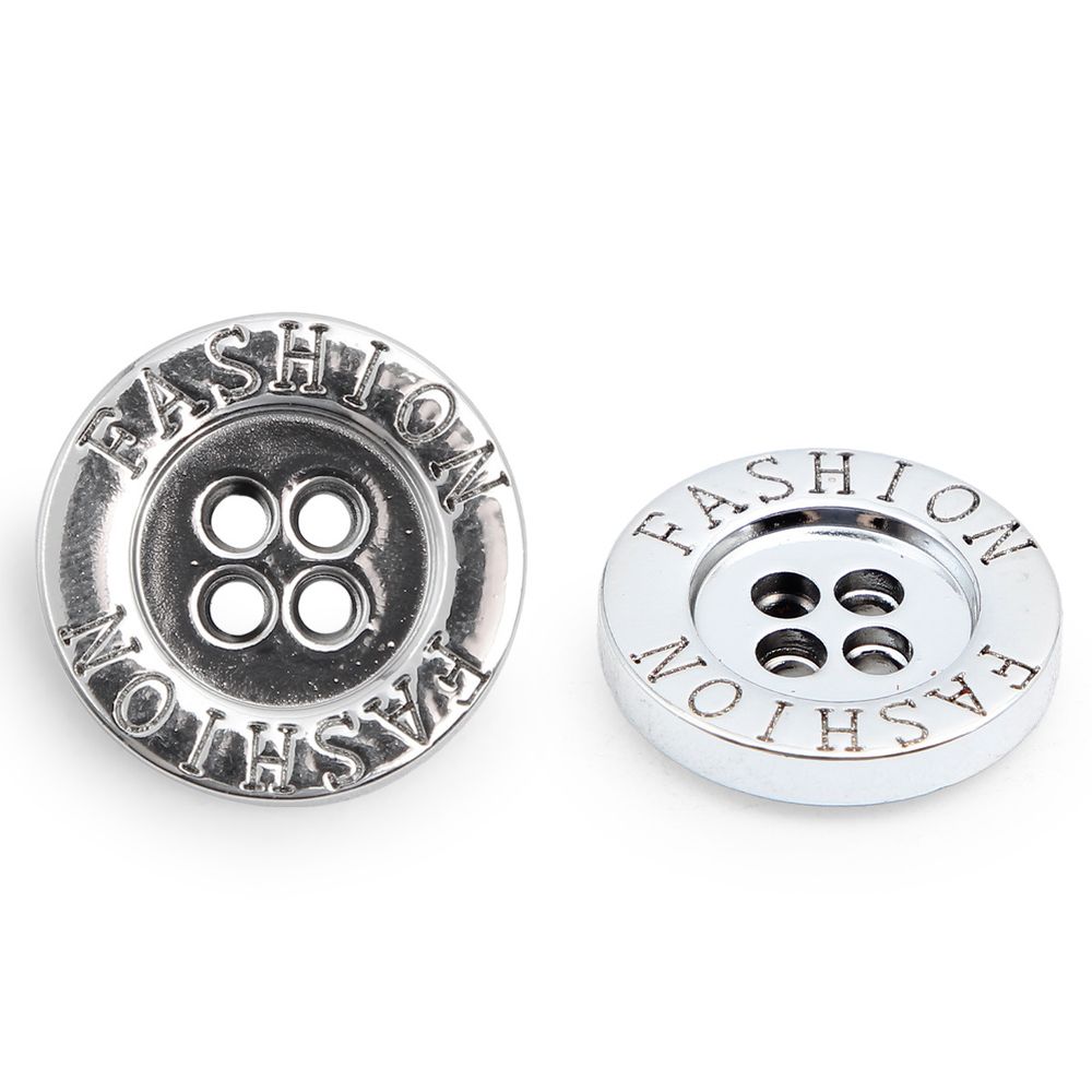 Пуговицы 4 прокола 32L (20мм), (Silver (серебристый)), 24 шт