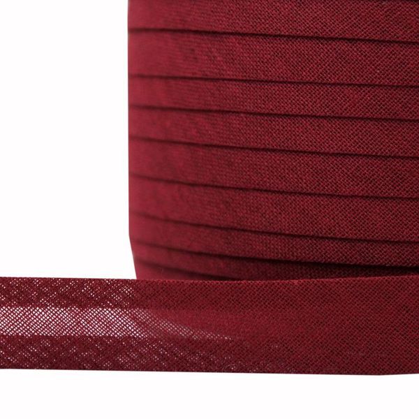 Косая бейка хлопковая 15 мм / 132±1 метра, BS, ≈2.48 г/м², F178 коричнево-красный