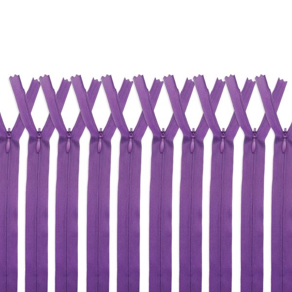 Молния потайная (скрытая) Т3 (3 мм) 1 зам., н/раз., 20 см, сиреневый, 31225 / 20, 10 шт
