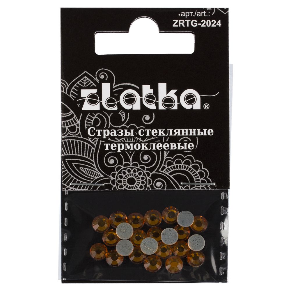 Стразы клеевые стекло 4.7 мм, 5х24 шт, SS20 №15 яр.жёлтый (Topaz), Zlatka ZRTG-2024