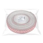 Лента (тесьма) жаккардовая 38.0 мм / 25±1 метров, для пояса, рис 9860 лен/красный №5, Gamma С3822