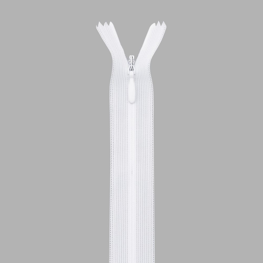 Молния потайная (скрытая) Т3 (3 мм) 1 зам., н/раз., 50 см, белый, 31271 / 50, 10 шт