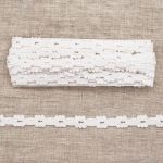 Кружево вязаное (тесьма) 15 мм белый, 5 м