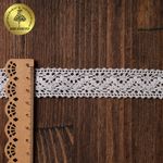 Кружево вязаное (тесьма) 25 мм, диз. 297, цв.02 белый, уп. 25 м, Kruzhevo
