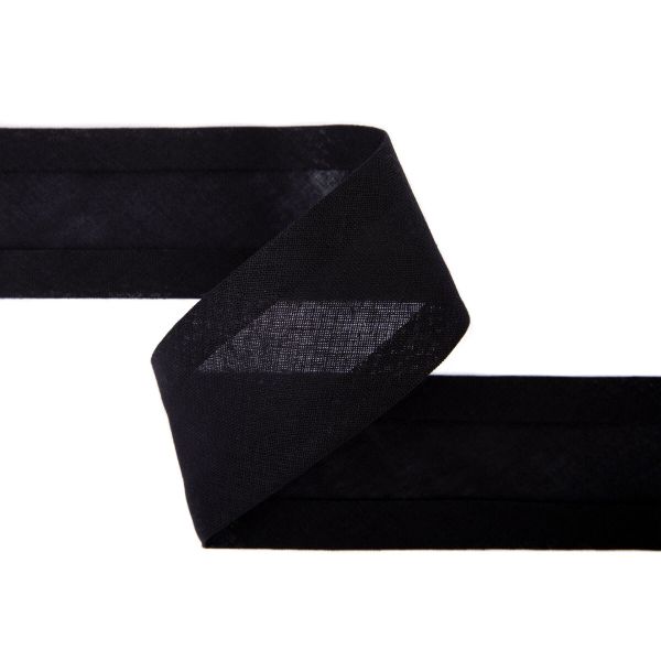 Косая бейка хлопковая 40 мм / 5 шт по 5.4 метра, _черный(080/081), Gamma GK-40C