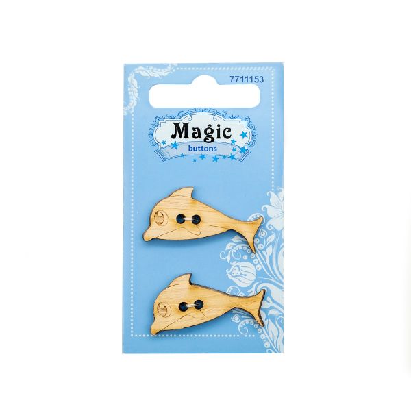 Украшения декоративные пуговицы Дельфин, 2 шт, Magic Buttons LW823-V45