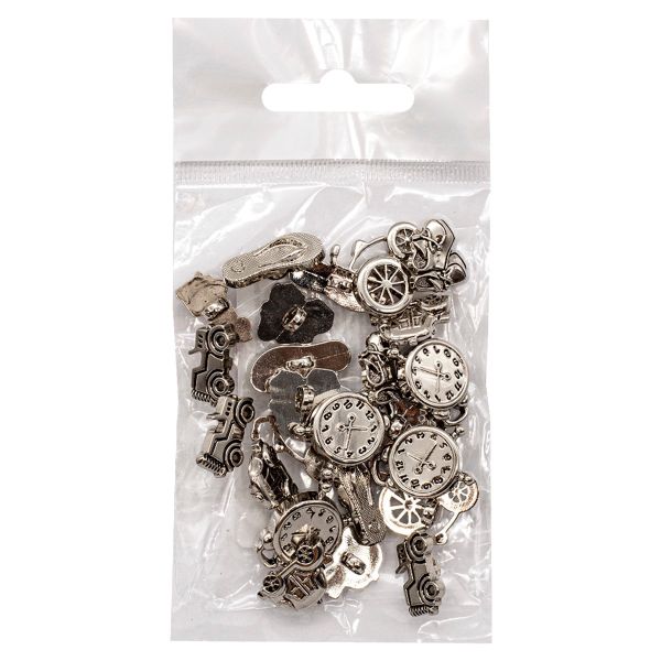 Украшения декоративные пуговицы Путешествие, AS/серебро, 24 шт