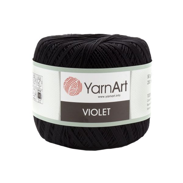 Пряжа YarnArt (ЯрнАрт) Violet / уп.6 мот. по 50 г, 282м, 999 черный