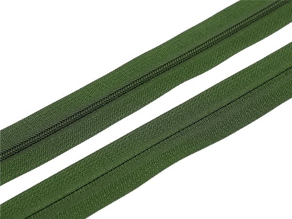 Молния рулонная витая (спираль) Т3 (3 мм), УСИЛЕННАЯ, НА БОБИНЕ, S-190 хаки (цв.SBS) / 200 метров