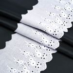 Кружево шитьё х/б 117 мм / 3.4 метра, цвет белоснежный