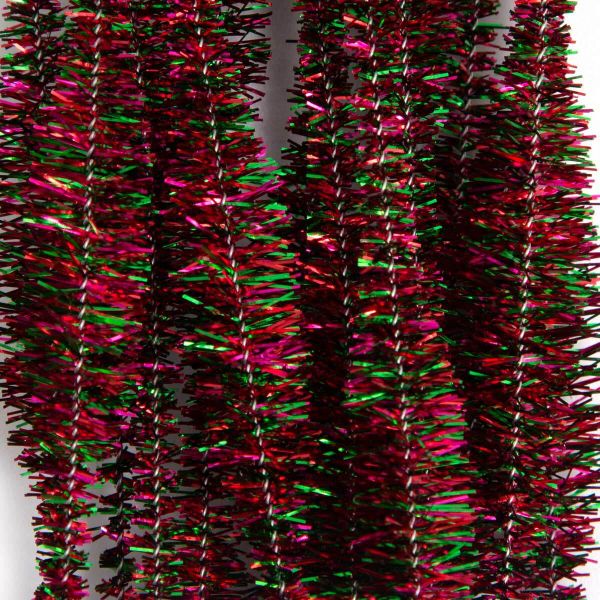 Проволока синельная блестящая Цветок 12 мм / 300мм, 15 шт, Astra&Craft (B-041 радужный красный)