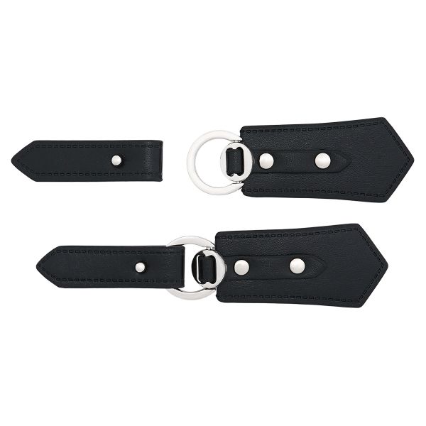 Застежка пришивная 130х32 мм, 6 шт, Black/S черный с серебром, FA214