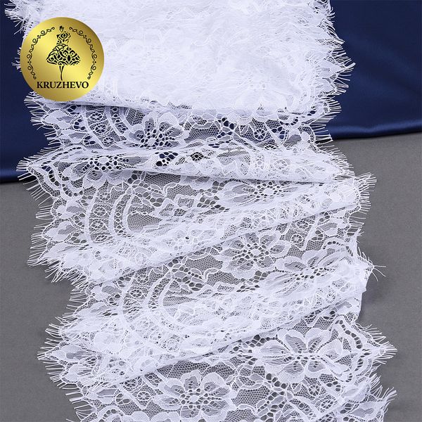 Кружево шантильи (реснички) 220 мм, TBY 5013, 1 белый, 3м, Kruzhevo