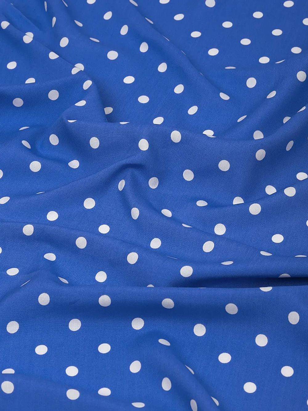 Штапель в горошек 90 г/м², 145 см / 2 метра, TBY.Vidt.03 цв.голубой