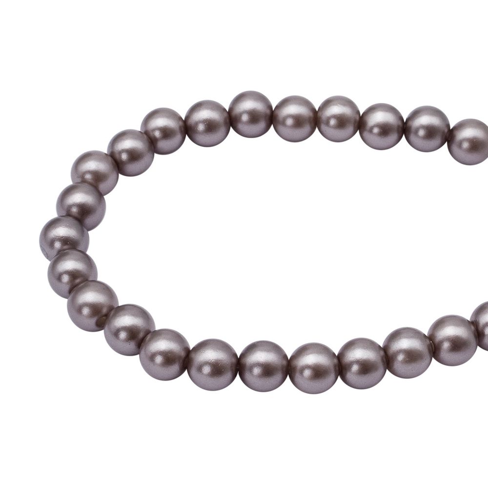 Бусины пластик под жемчуг ⌀8 мм, 500 г, цветные, круглые, A124 серый, Astra&Craft, LY-264