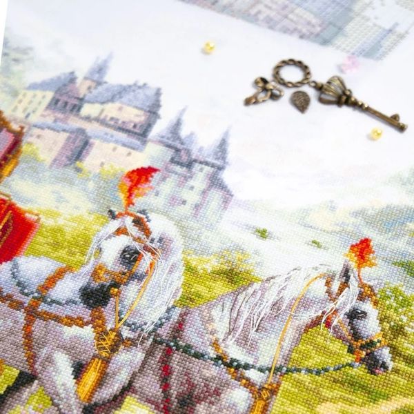 Набор для вышивания нитками Чудесная игла Premium, Тайное свидание 47х27 см