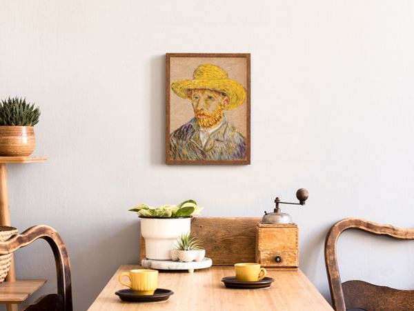 Набор для вышивания нитками Panna, Золотая серия, Автопортрет в соломенной шляпе, 21.5х27 см