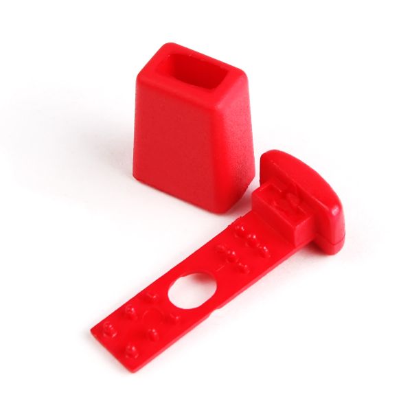 Наконечник для шнура пластик 17х11 мм, ПП ярко-красный, 100 шт