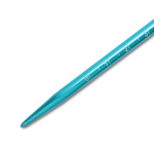 Спицы прямые с измерительной шкалой Pony ⌀5,0 мм, 35 см, металл, голубой