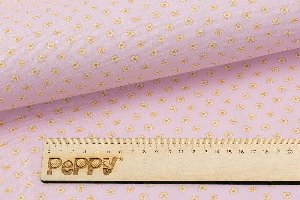 Ткань для пэчворка Peppy Бабушкин сундучок, отрез 50х55 см, 140 г/м², БС-42 ромашки розовый, Peppy