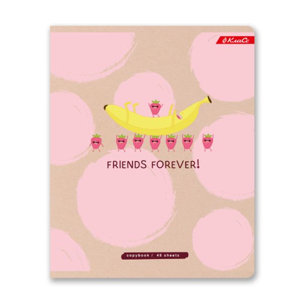 Тетрадь ученическая общая, A5+ 48 л. на скобе, белизна 100%, 10 шт, клетка, 000328 Друзья навсегда, Светоч 48ТСК5_3_1