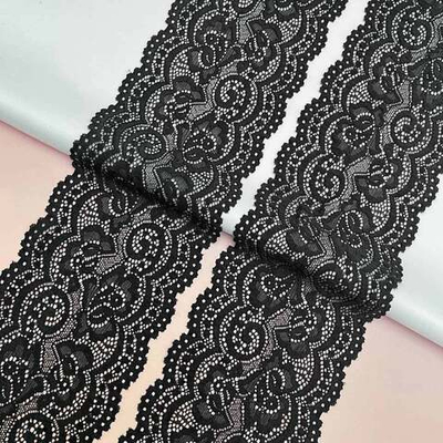 Кружево эластичное (стрейч) 100 мм / 3 метра, C580 черный