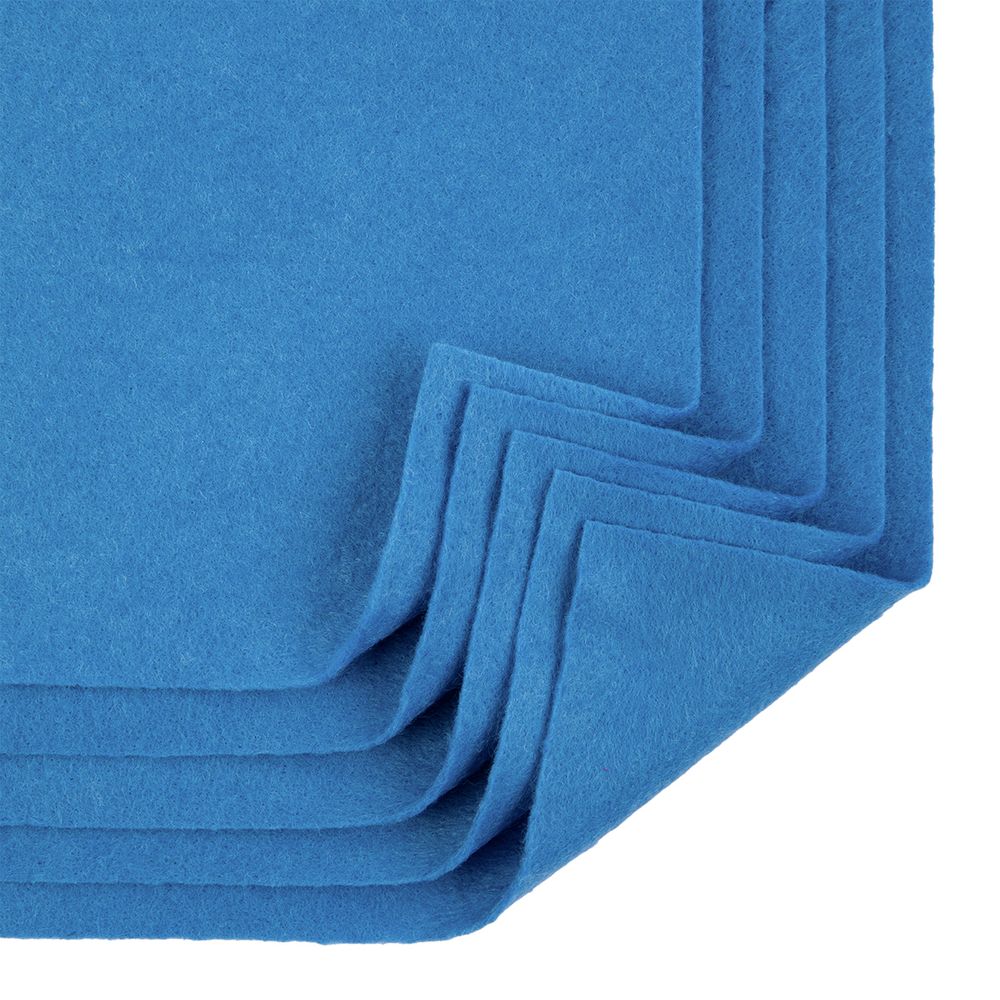 Фетр листовой 1 мм, 20х30 см, 5 шт, CH682 св.синий, Blitz FKC10-20/30