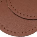 Заплатки пришивные из кожи, круг ⌀6см с перфорацией, 2 шт, 100% кожа, 02 светло-коричневый, 9111