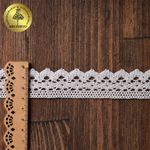 Кружево вязаное (тесьма) 30 мм, 6585 цв.02 белый, 25м, Kruzhevo