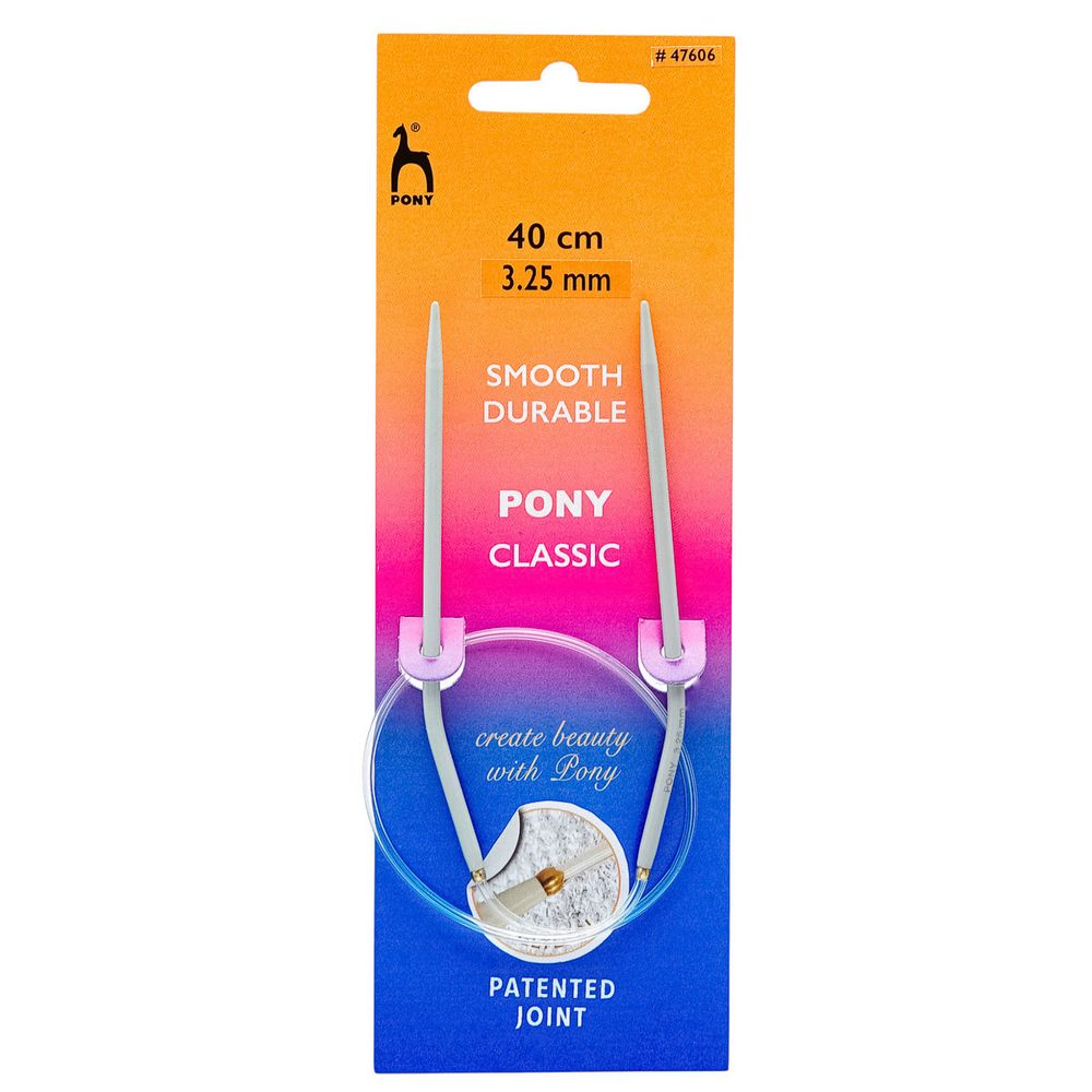Спицы круговые Pony Classic ⌀3.25 мм, 40 см, алюминий, 47606