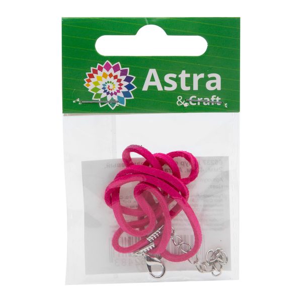 Шнур с замком замшевый, 2мм, 45см. Astra&Craft (6051 малиновый), 65237