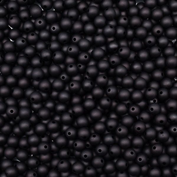 Бусины пластик ⌀8 мм, 500 г, полупрозначные матовые, 034 черный, 7728463