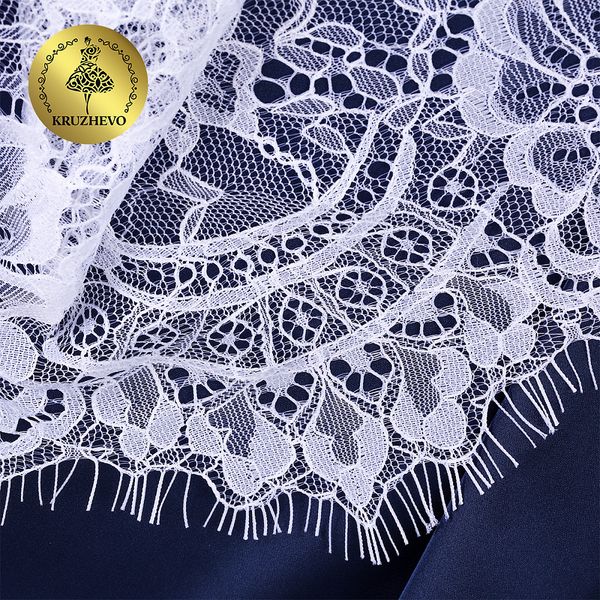 Кружево шантильи (реснички) 220 мм, TBY 5013, 1 белый, 3м, Kruzhevo