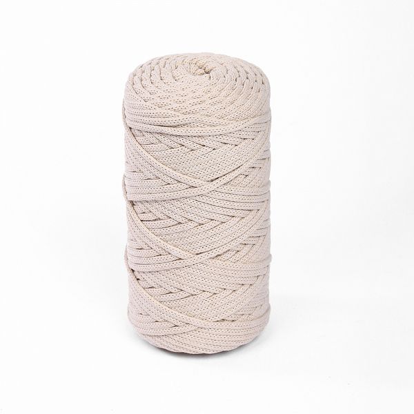 Шнур для вязания х/б ⌀4.0 мм цв.ваниль уп.100м