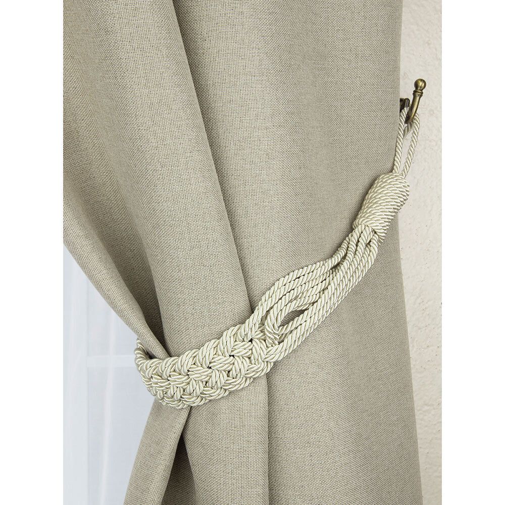 Подхваты шторные Макраме (L65см/ ширина 4см) (6 молочный) К-15