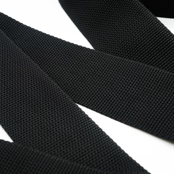 Стропа (ременная лента) 50 мм / 25 метров, толщ. 1.0 мм, [27.5 г/пог.м], 100% п/п, черный, 4150