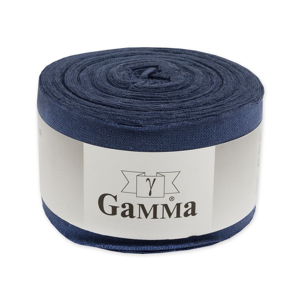 Косая бейка трикотажная 60 мм / 10 метров, (рибана), 008 джинсовый, Gamma