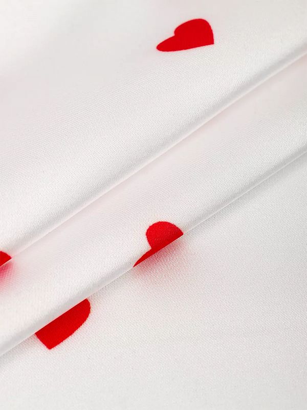 Шелк Армани 90 г/м², 150 см / 2 метра, TBYArm-hrt1, белый сердечки