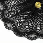 Кружево бельевое эластичное 190 мм / 3 м, 6389, цв.02 черный, Kruzhevo