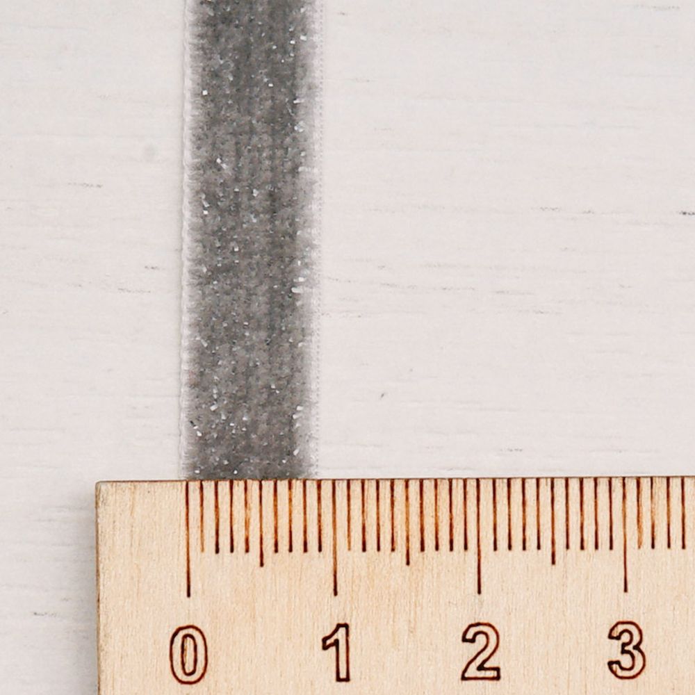 Лента бархатная (тесьма) с люрексом 10.0 мм / 32.9±2 метров, 182 серый