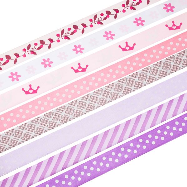 Набор атласных лент Ассорти 2 8 шт по 3 м, ширина 2,5 см