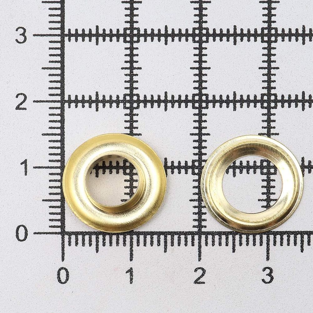 Люверсы металл ⌀_7.3 мм (внутр.), №5, сталь, золото, 100 шт, New Star