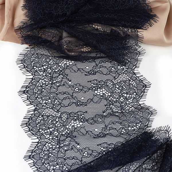 Кружево шантильи (реснички) 170 мм, TBY A88, S919 темно-синий, 3м, Kruzhevo