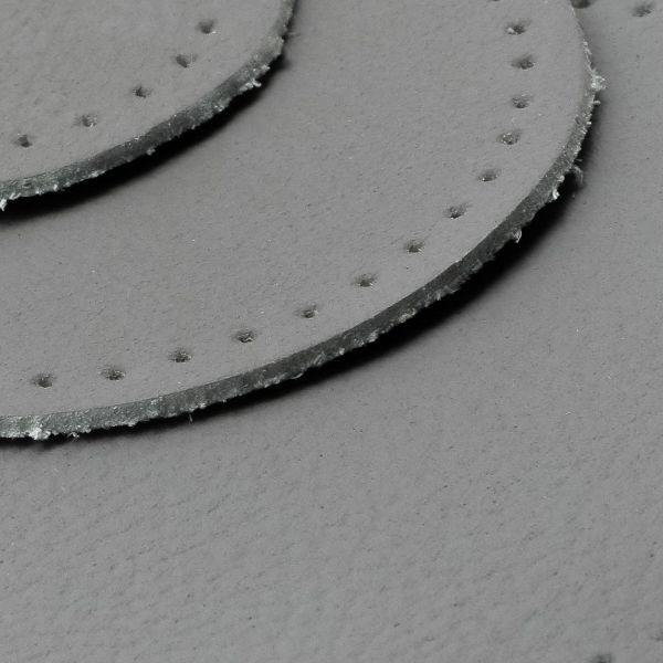 Набор заплаток пришивных из кожи, круг ⌀4см, 6см и 8см, с перфорацией, 3 шт, 100% кожа (07 серый), 9401